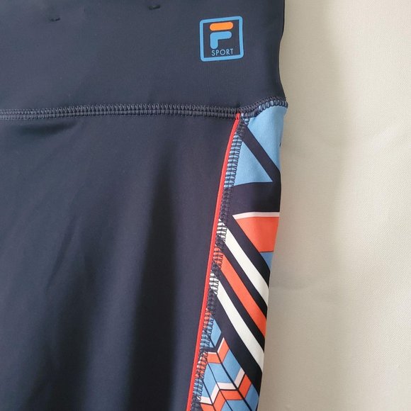 FILA Sport Women's Activewear Chevron Panel Performance Yoga Leggings Medium - Picture 11 of 12
